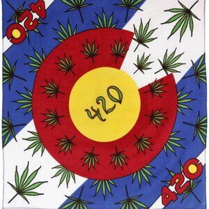 Colorado Flag 420 Bandana ~ Attached to Cardstock Hanger ~ 22" x 22" ~Brand New!